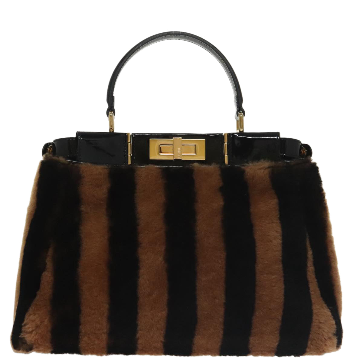 Fendi Peekaboo Brown Fur Handbag ()