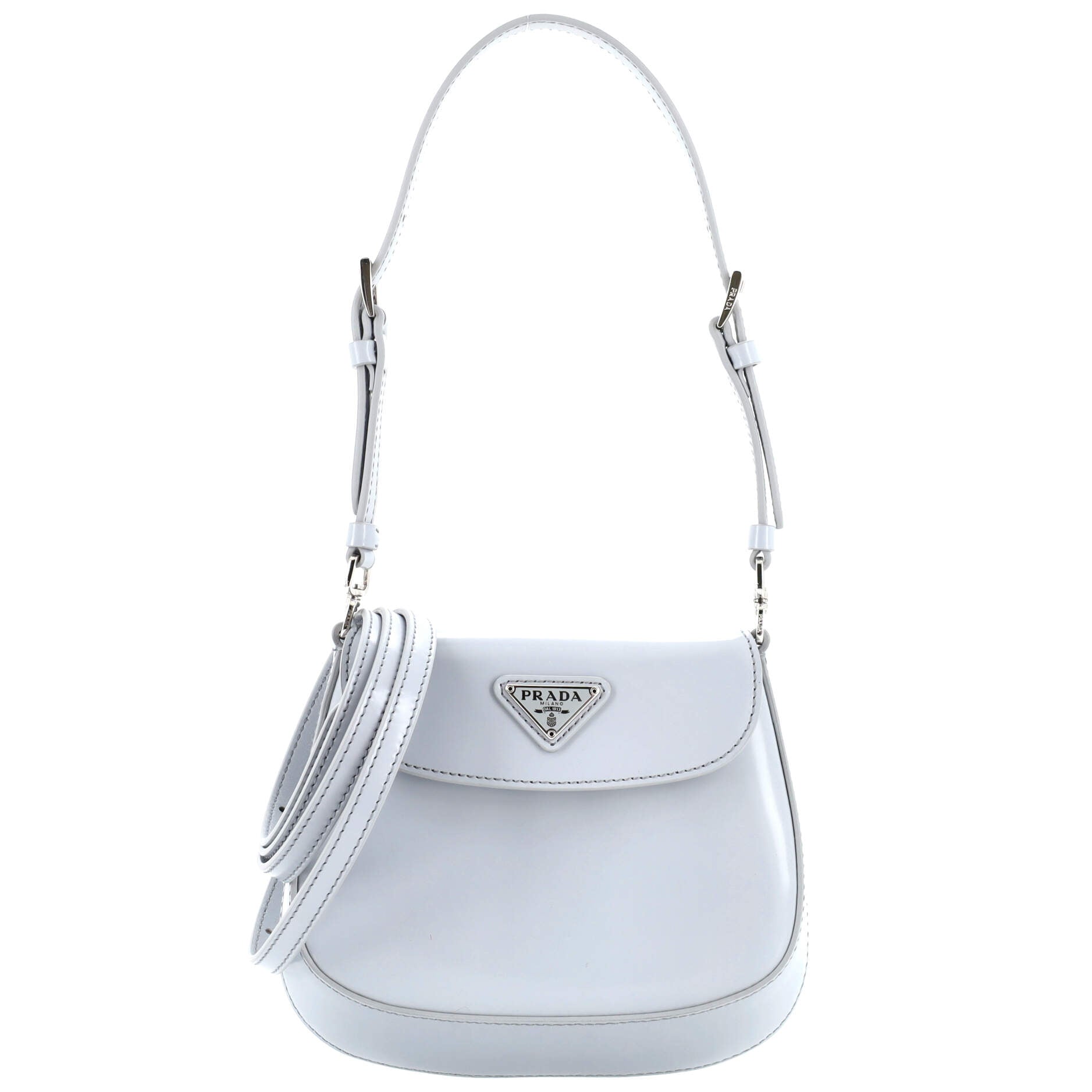 PRADA Cleo Flap Shoulder Bag Spazzolato Leather Mini