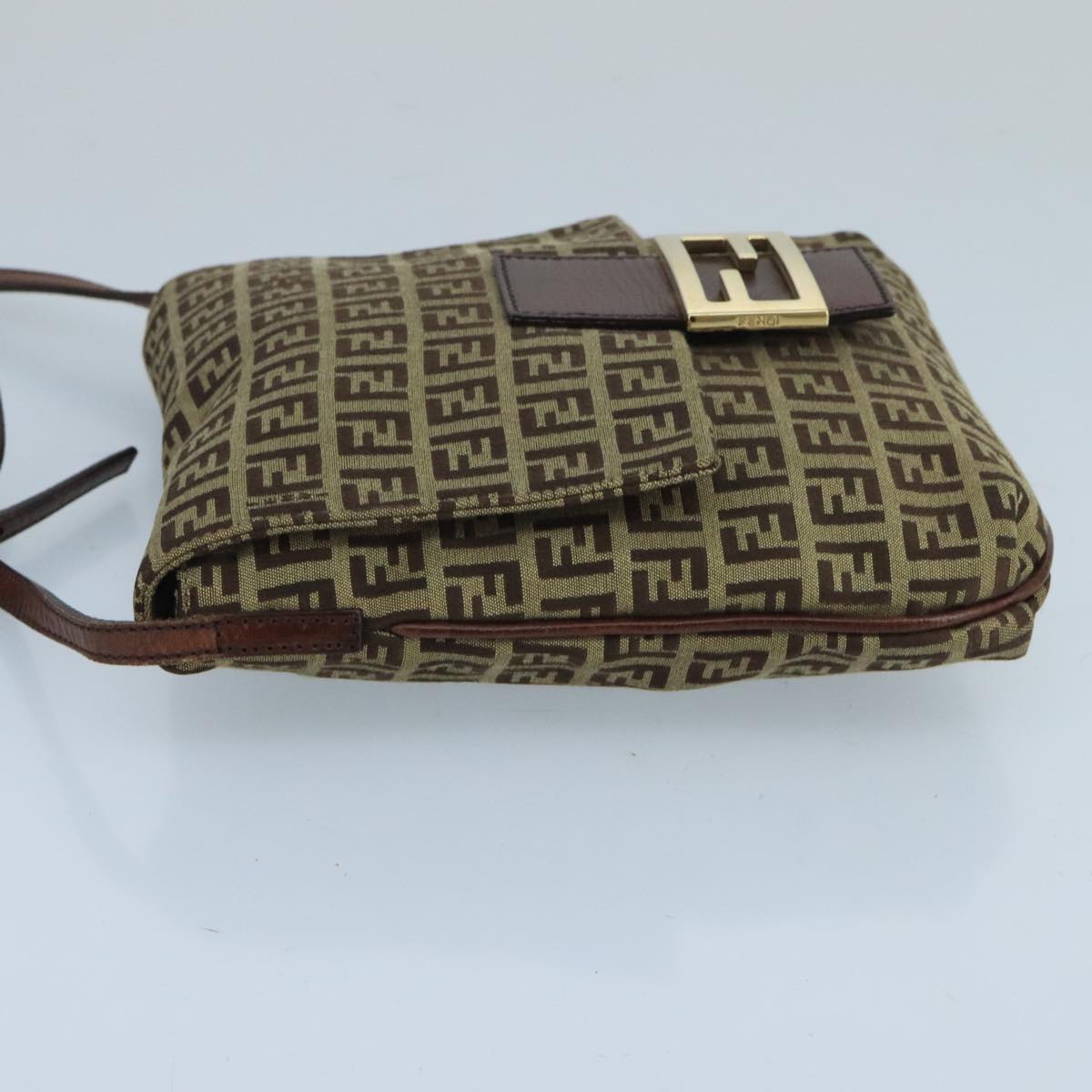Fendi Zucchino Brown Canvas Shoulder Bag ()