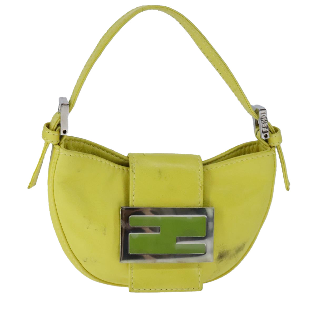 Fendi Croissant Petit Yellow Leather Handbag ()