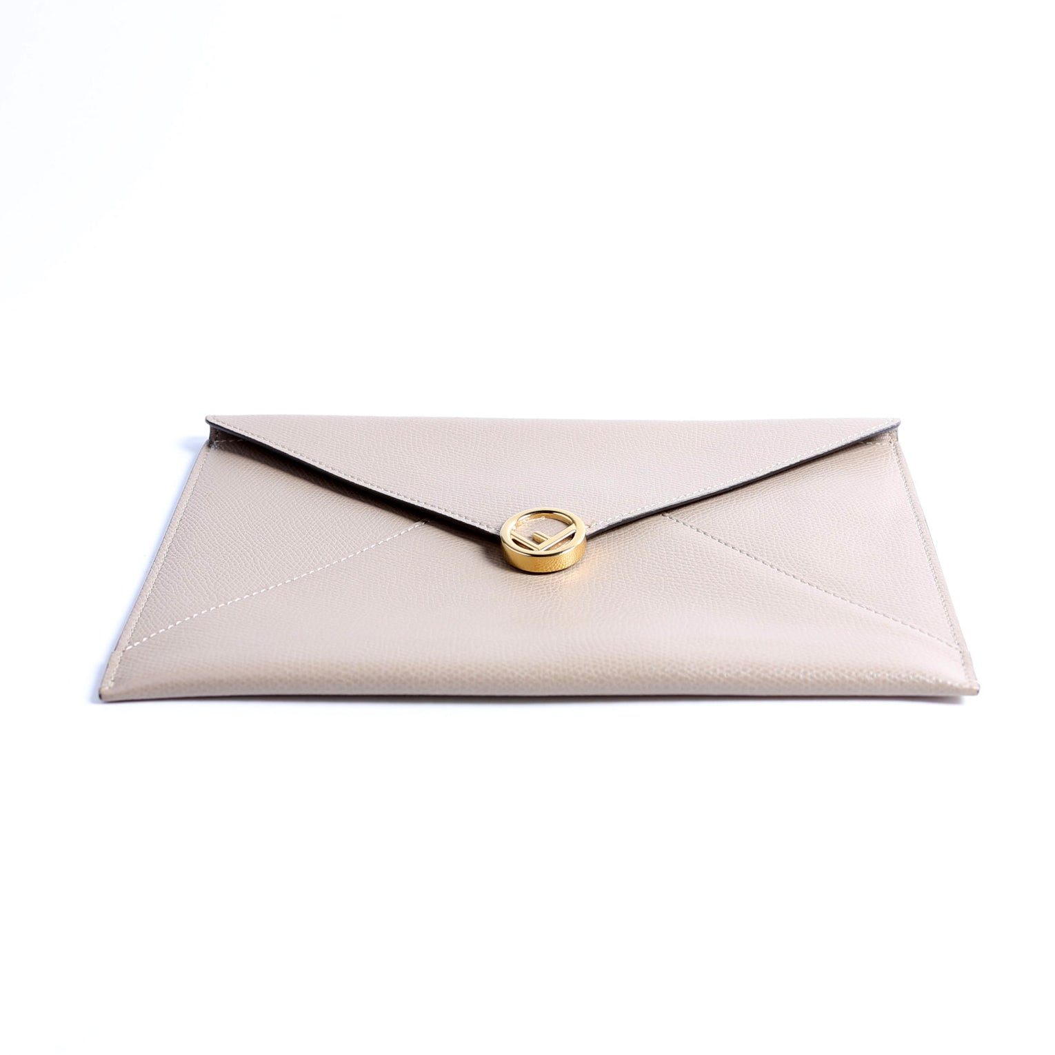 8N0152 F Is Fendi Envelope Flat Pouch Taupe