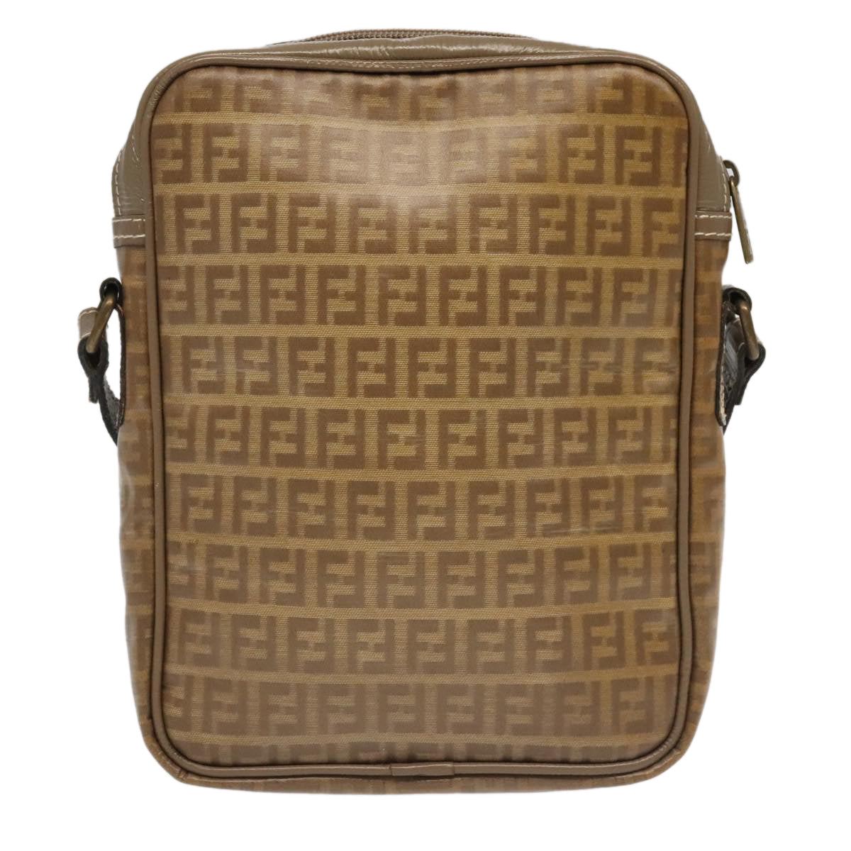 Fendi Zucchino Brown Canvas Shoulder Bag ()