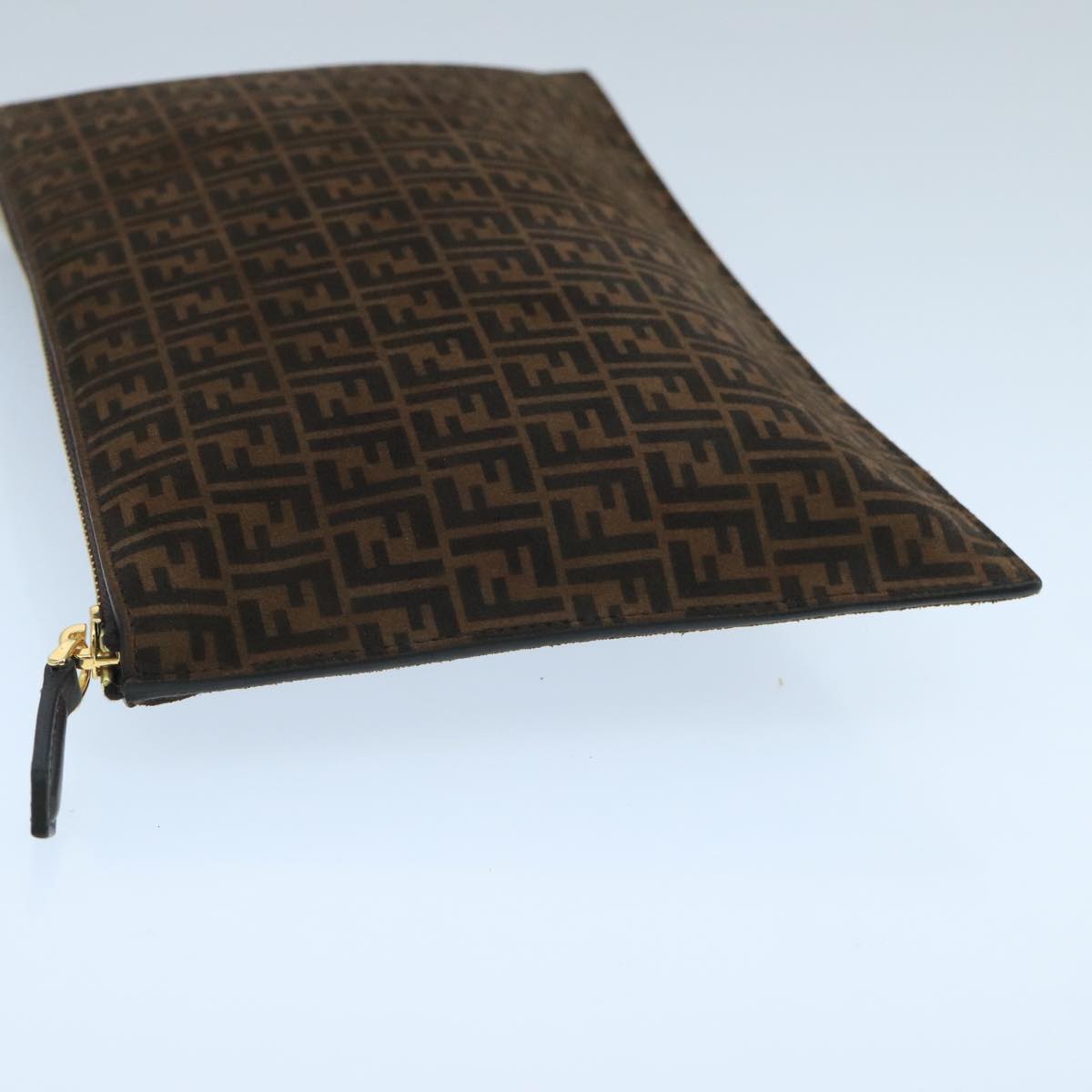 Fendi Zucchino Brown Canvas Clutch Bag ()