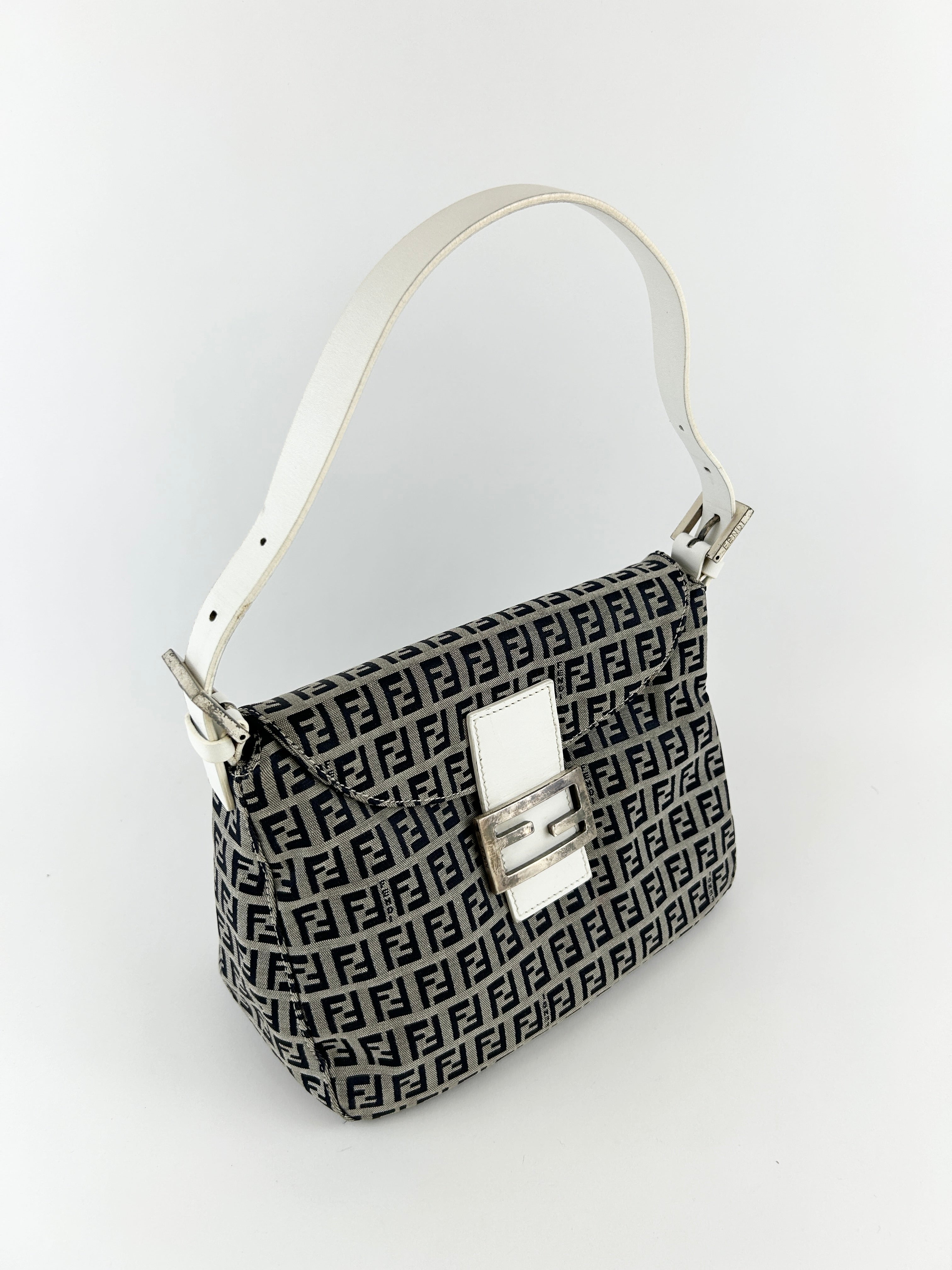 Vintage Fendi Zucca Mamma Baguette Shoulder Bag