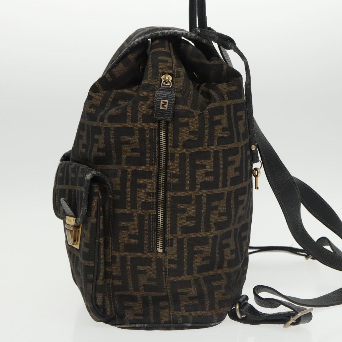 Fendi Zucca Brown Canvas Backpack Bag ()