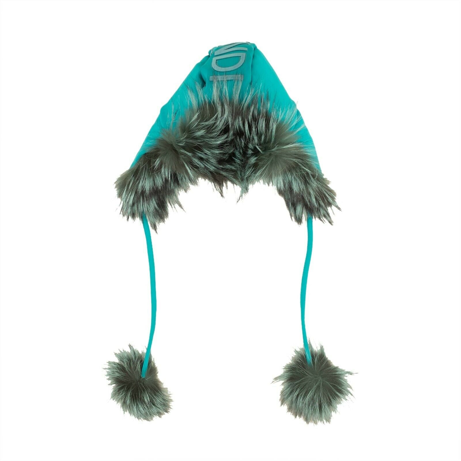 FENDI Blue Aviator Winter Fox Fur Hat
