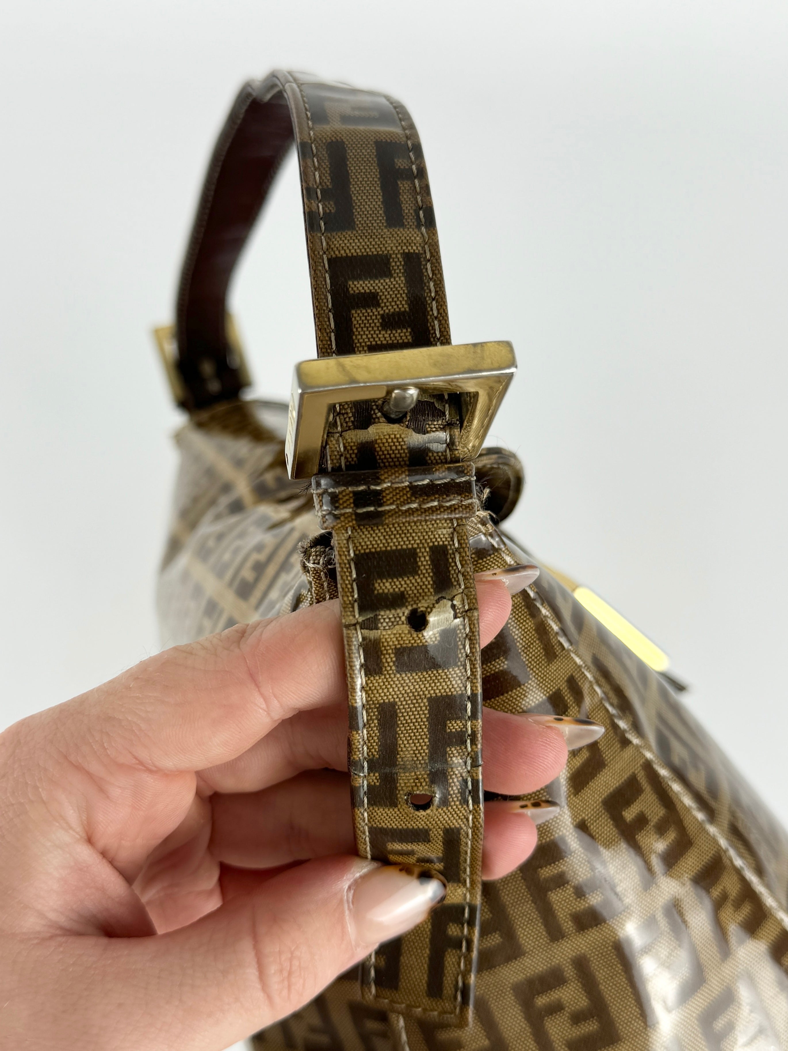 Vintage Fendi Zucca Mamma Baguette Shoulder Bag