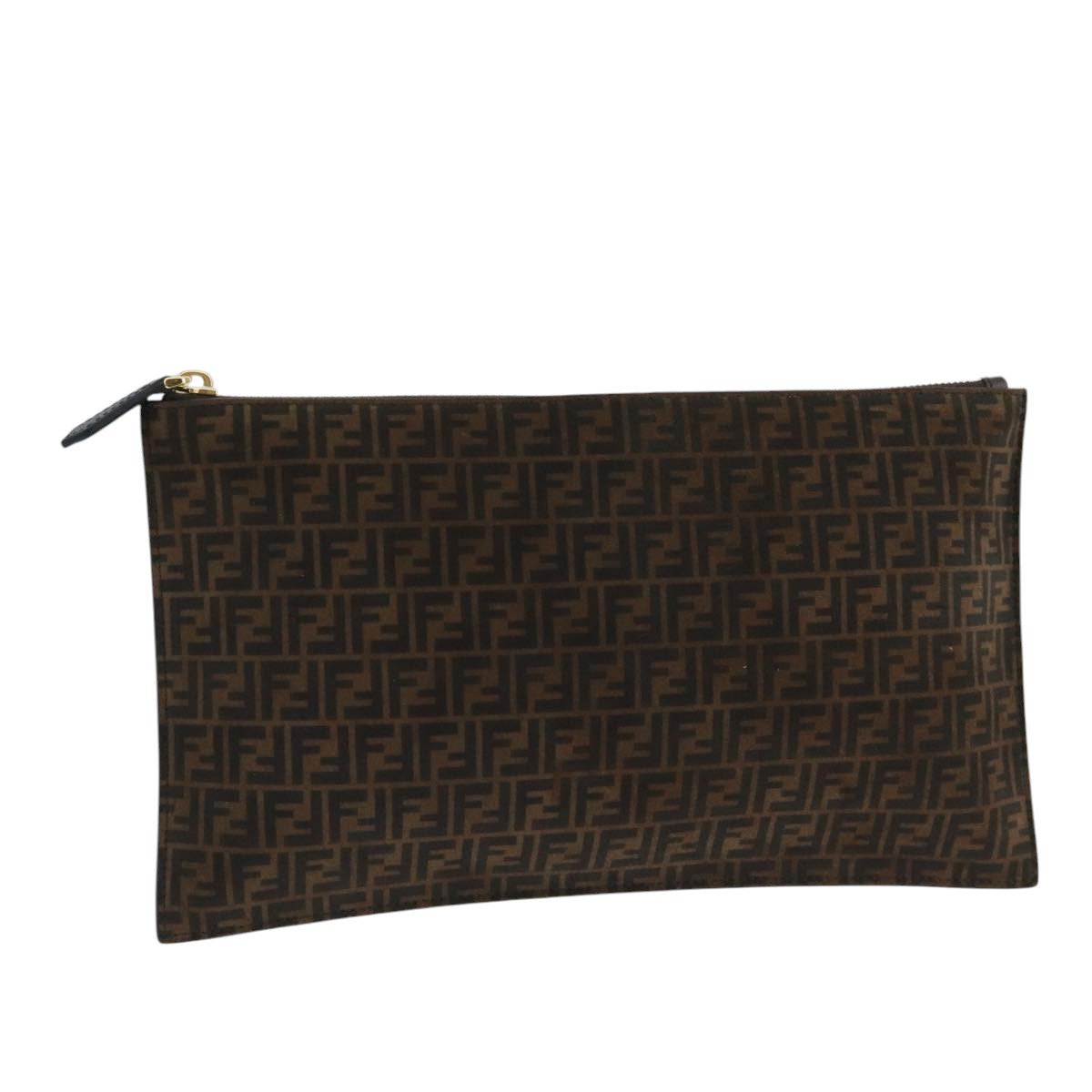 Fendi Zucchino Brown Canvas Clutch Bag ()