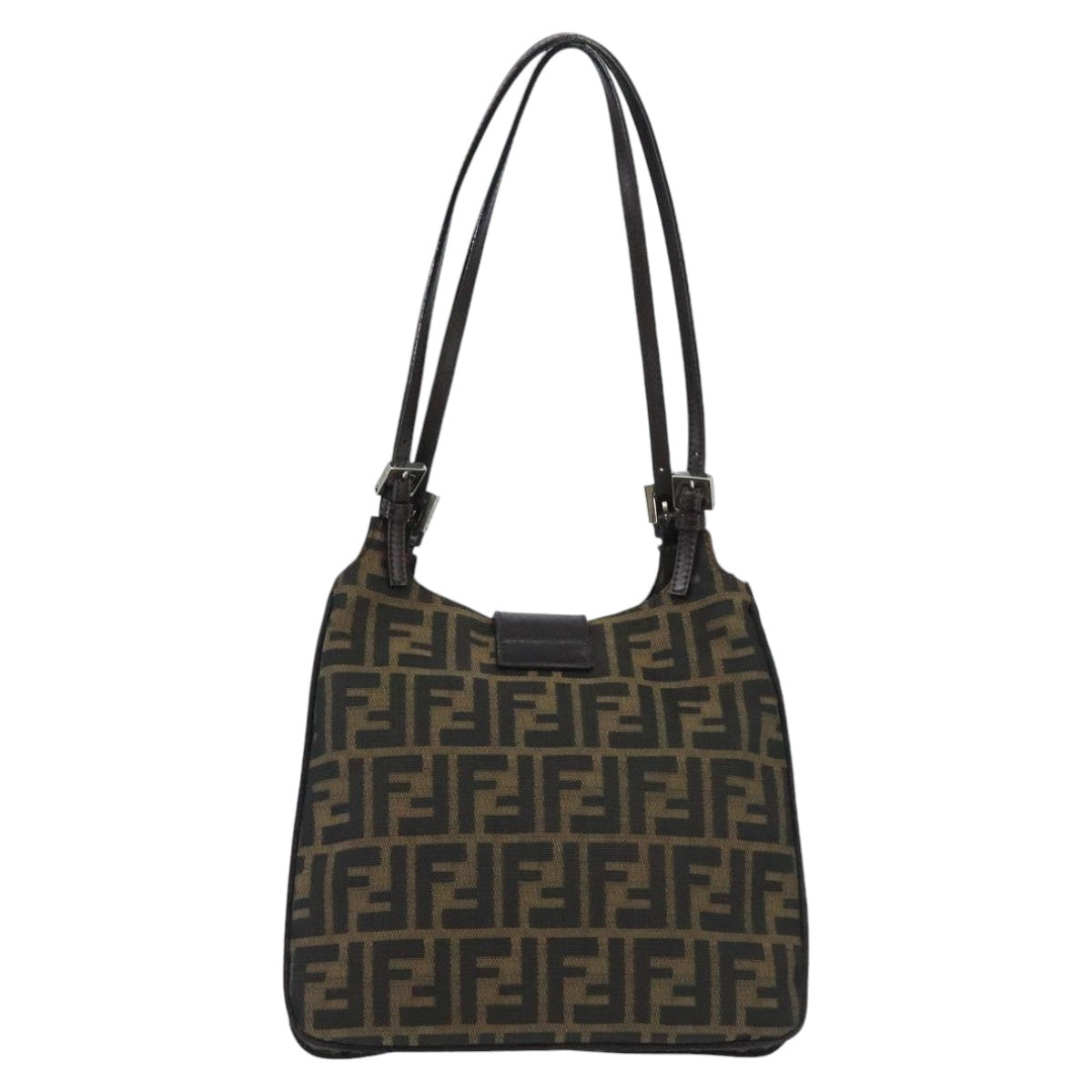 Fendi Mamma Baguette Brown Canvas Shoulder Bag ()