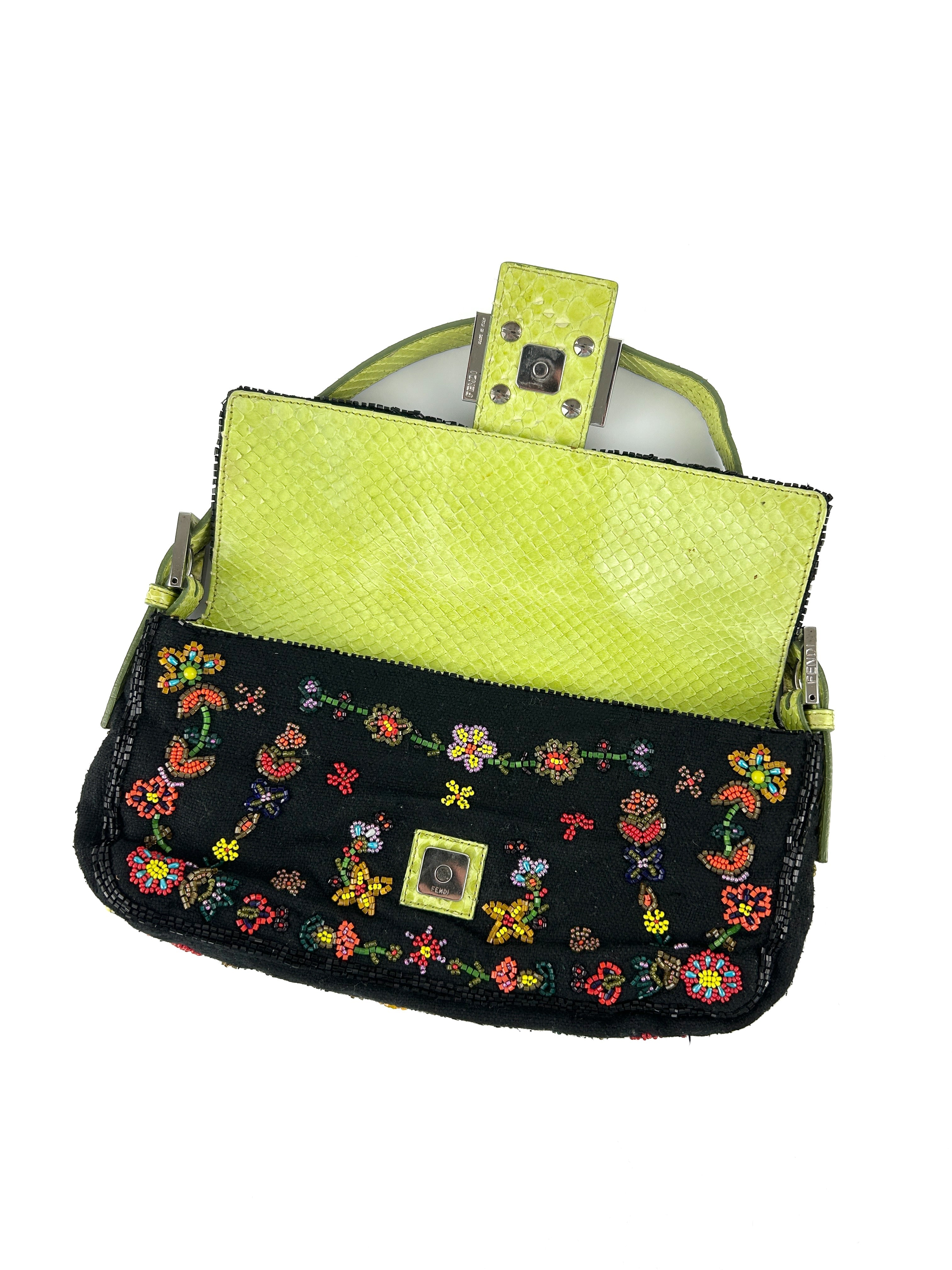 Vintage Fendi Beaded Baguette Shoulder Bag