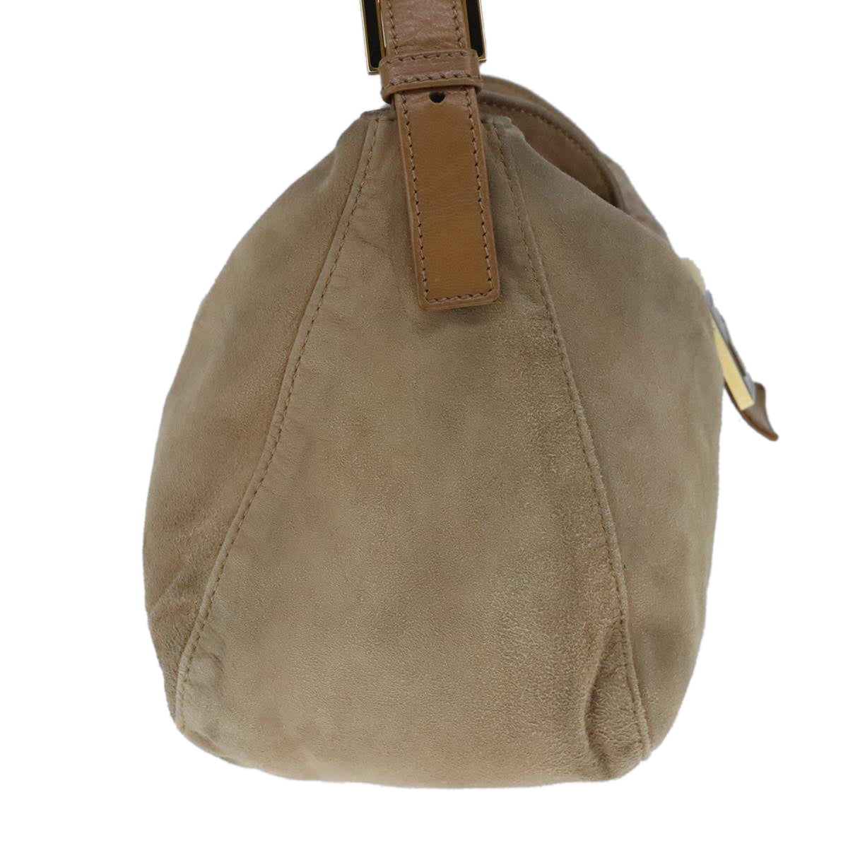 Fendi Mamma Baguette Beige Suede Shoulder Bag ()