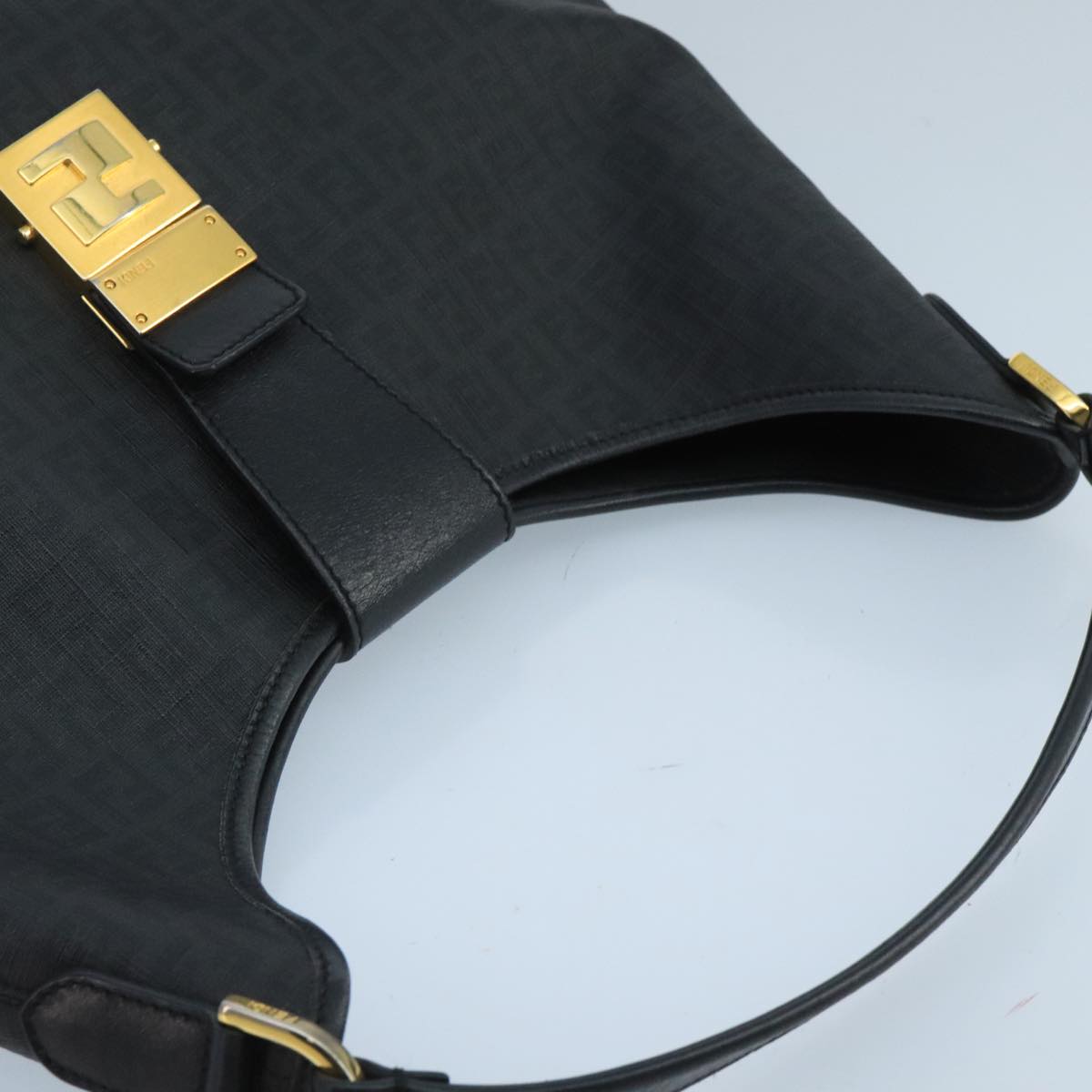 Fendi Zucchino Black Canvas Shoulder Bag ()