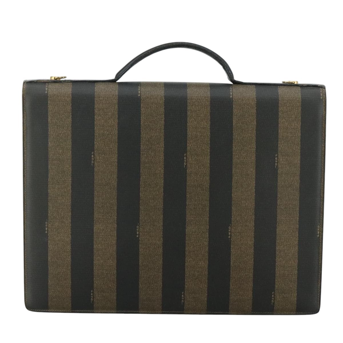 Fendi Pecan Brown Canvas Briefcase Bag ()