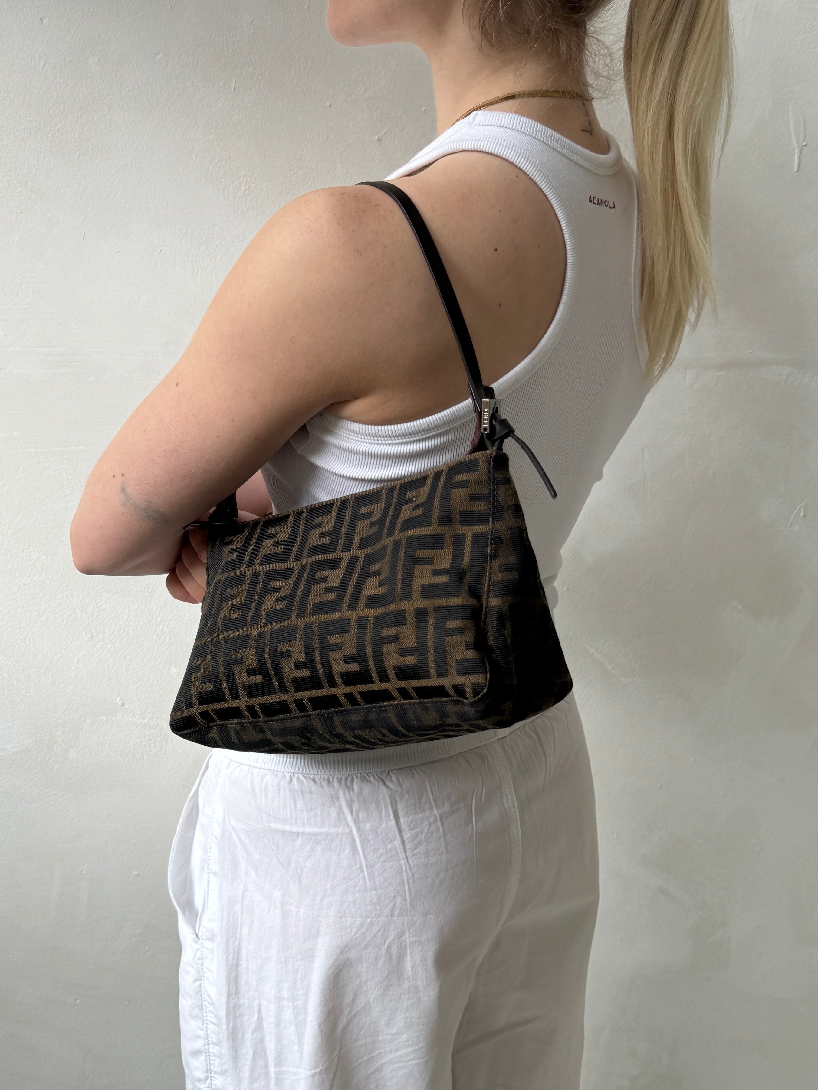 Vintage Fendi Zucca Shoulder Bag