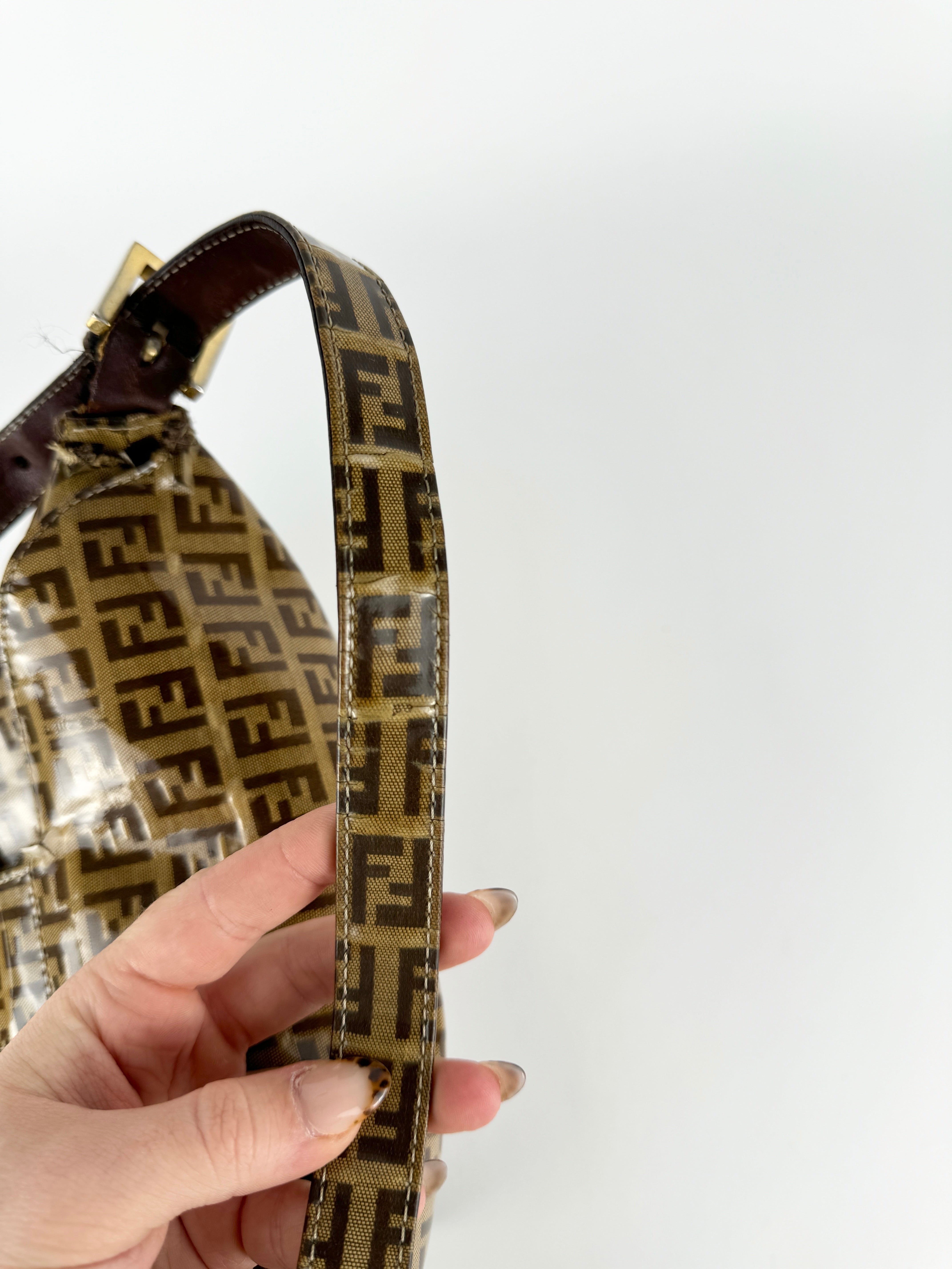 Vintage Fendi Zucca Mamma Baguette Shoulder Bag