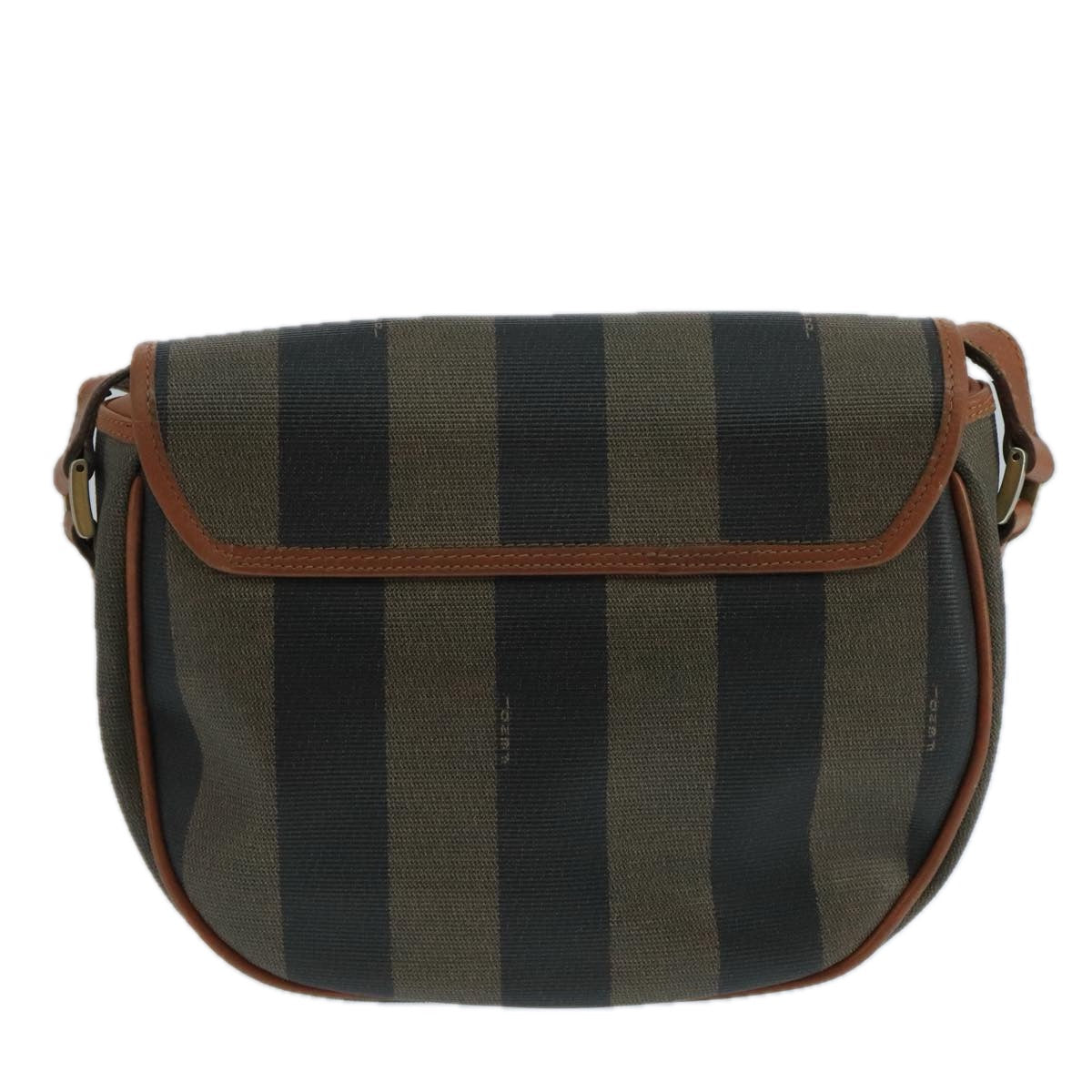 Fendi Pequin Brown Canvas Shoulder Bag ()
