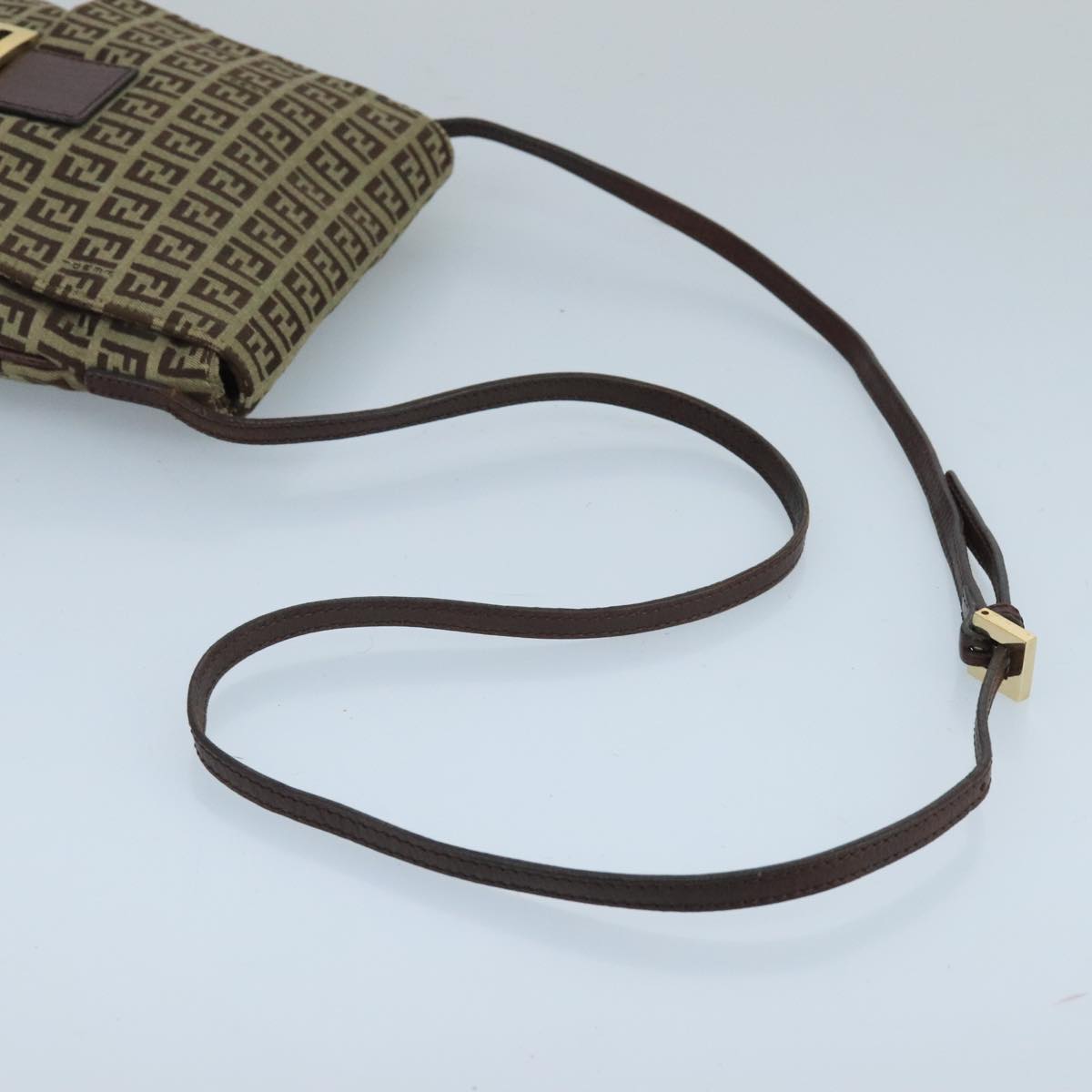 Fendi Mamma Baguette Beige Canvas Shoulder Bag ()
