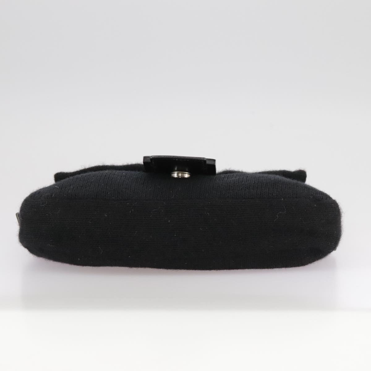 Fendi Mamma Baguette Black Wool Shoulder Bag ()