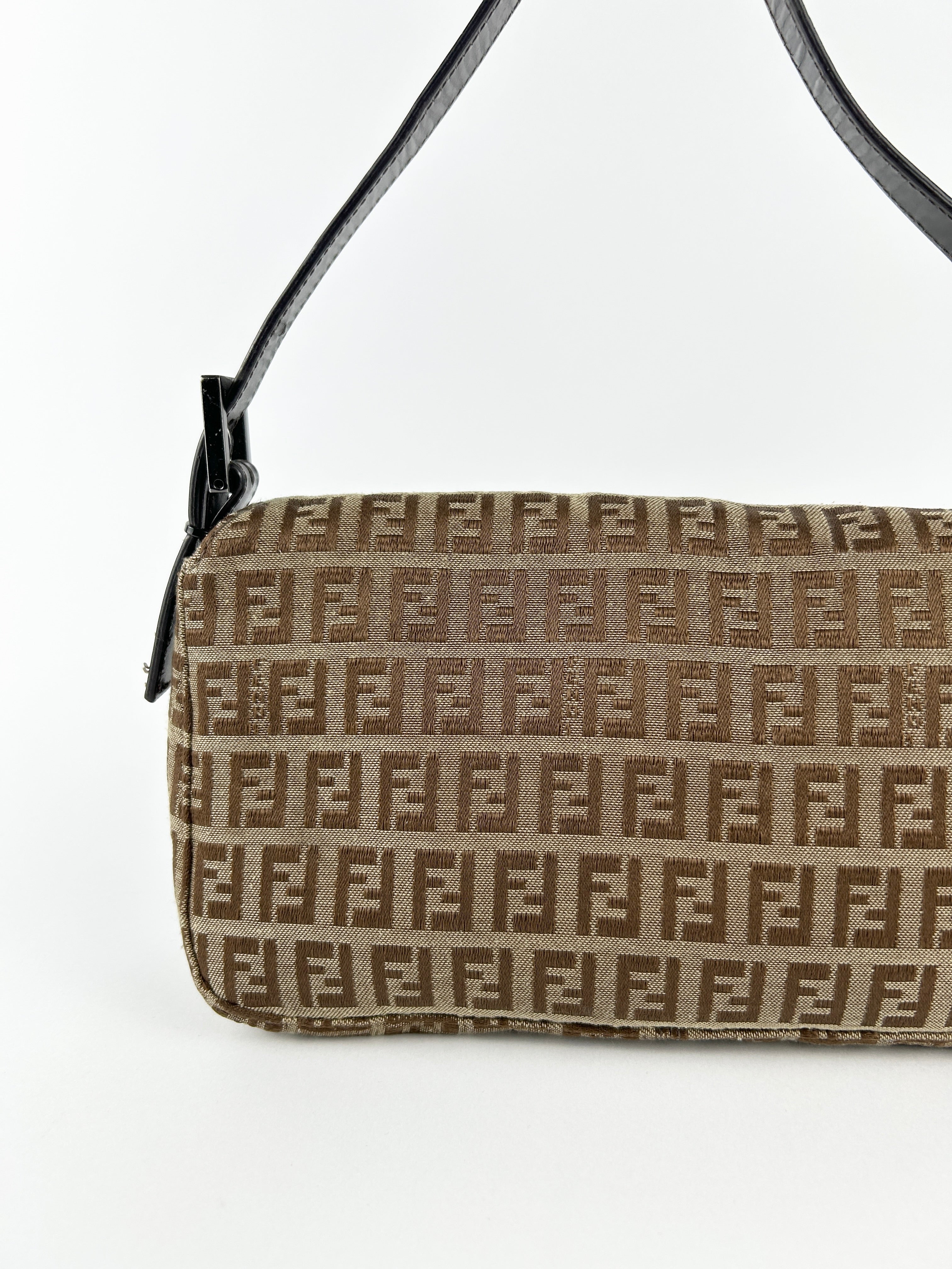 Vintage Fendi Zucca Baguette Shoulder Bag