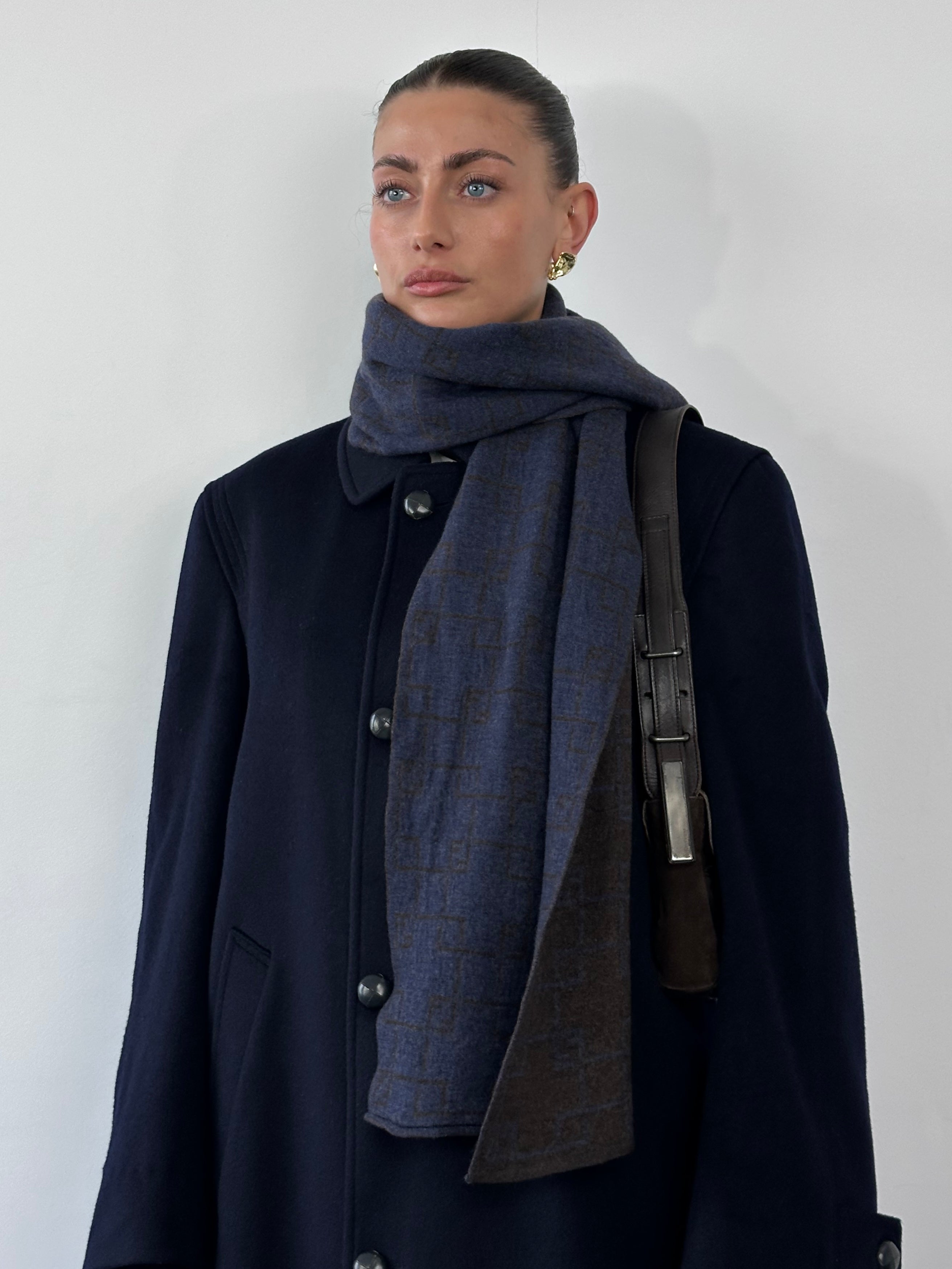 Fendi Wool Check Scarf
