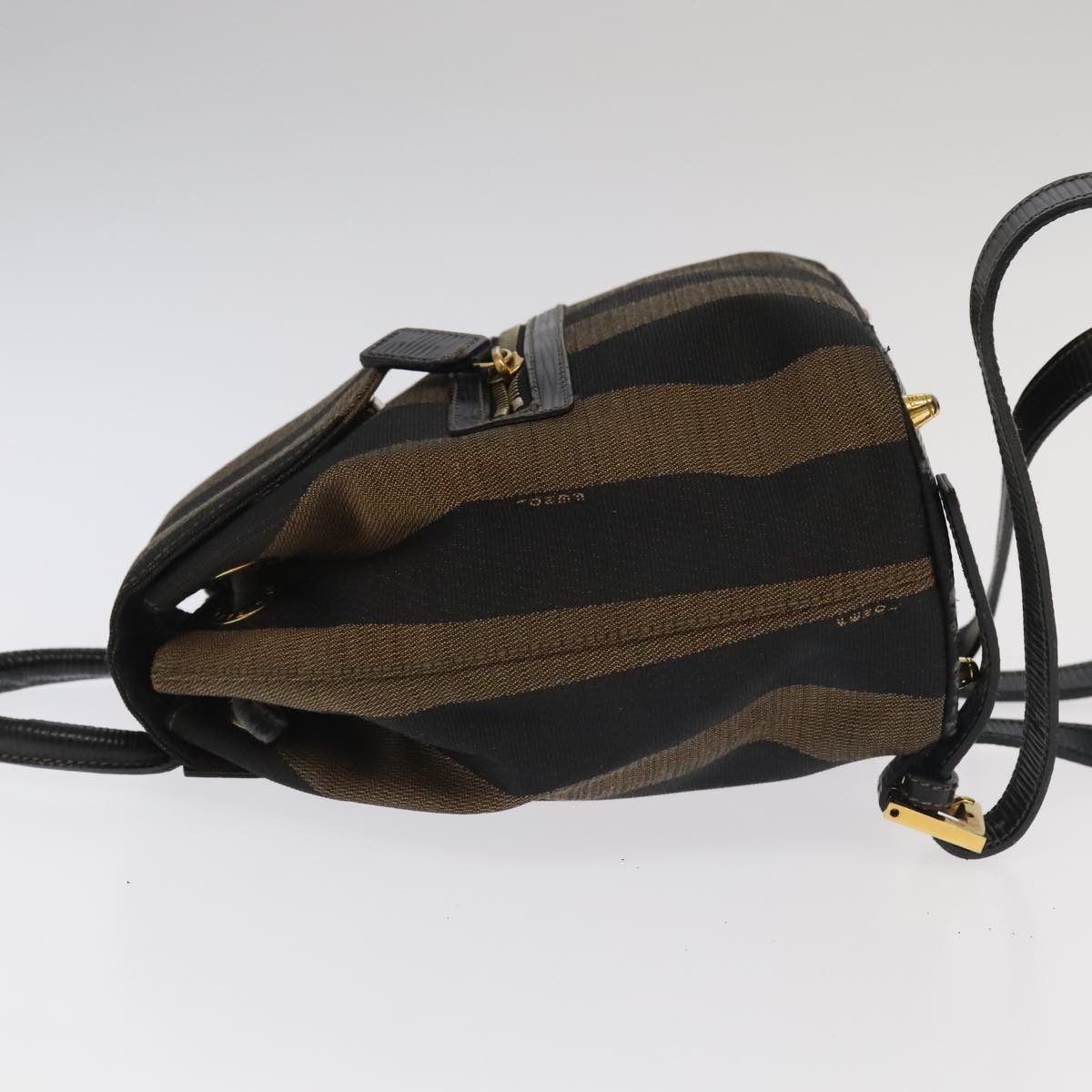 Fendi Pequin Brown Canvas Backpack Bag ()