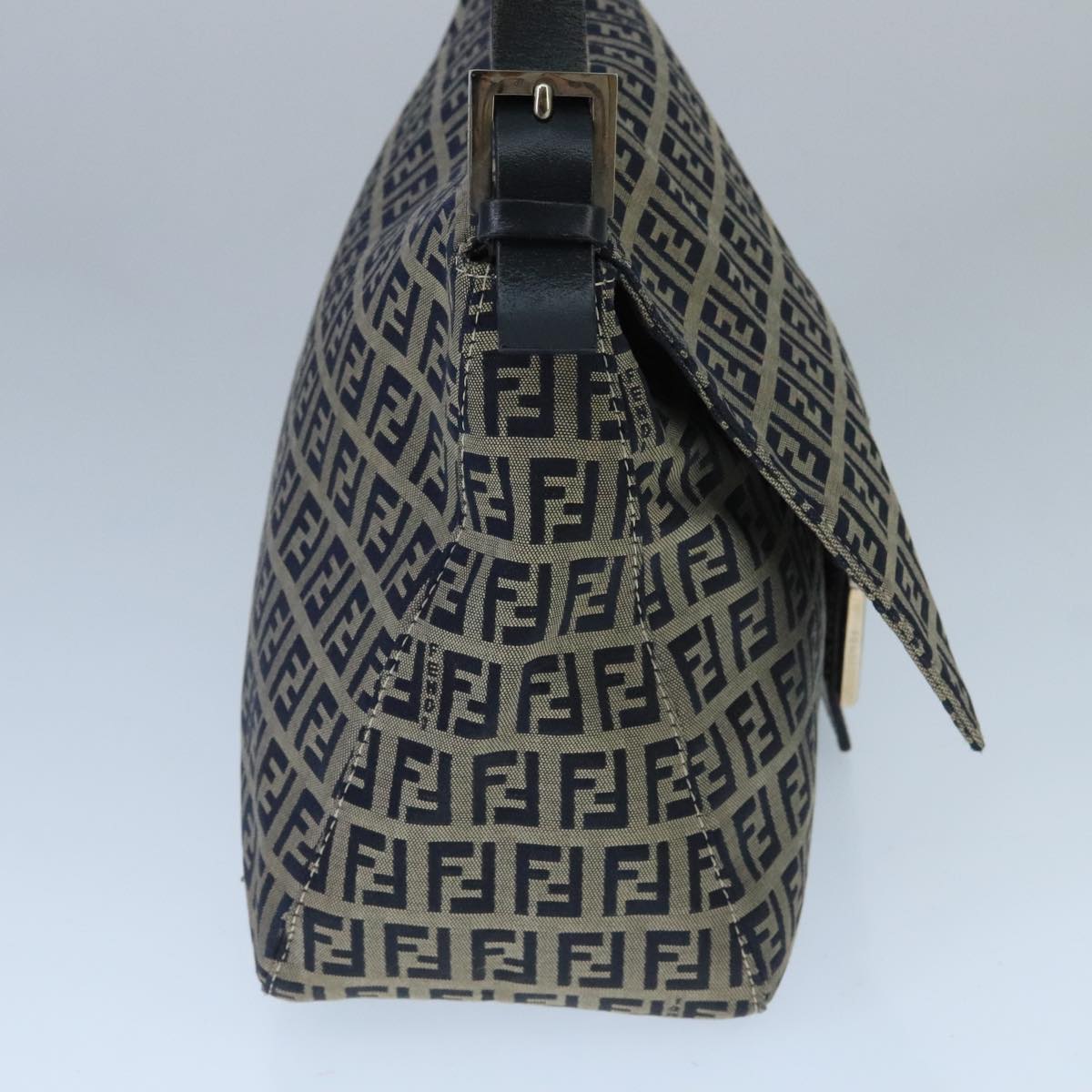 Fendi Mamma Baguette Navy Canvas Shoulder Bag ()