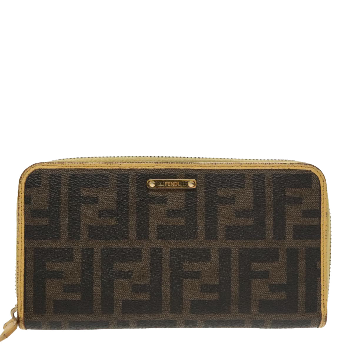 Fendi Ff Brown Canvas Wallet ()