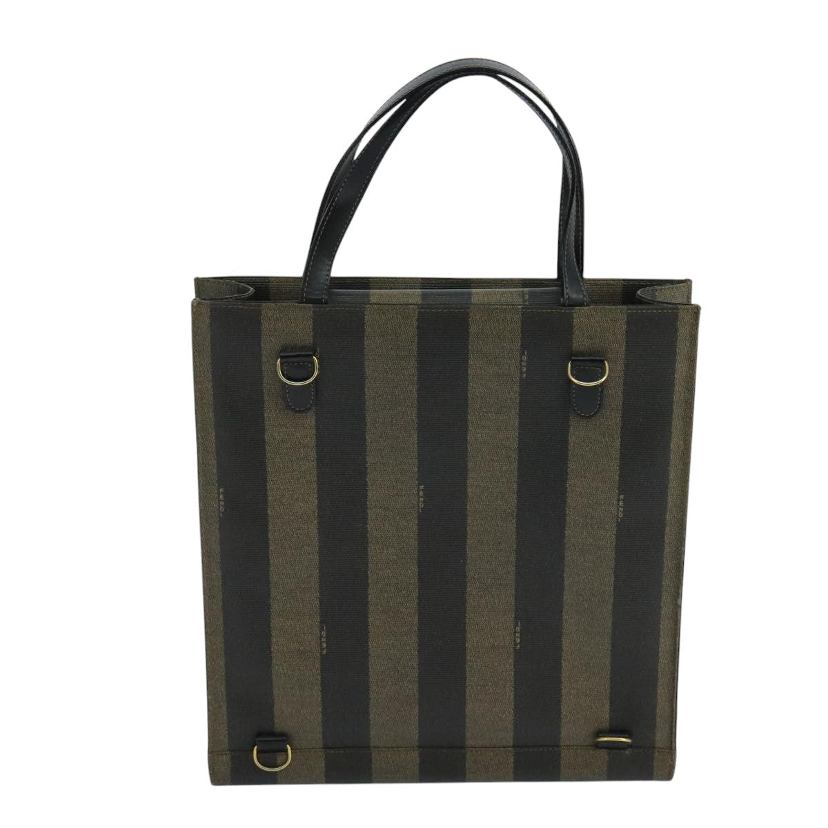 Fendi Pequin Brown Canvas Handbag ()