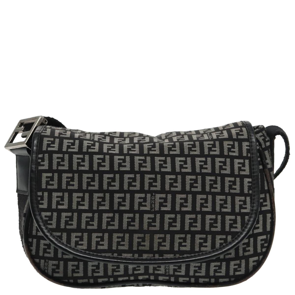 Fendi Black Canvas Shoulder Bag ()