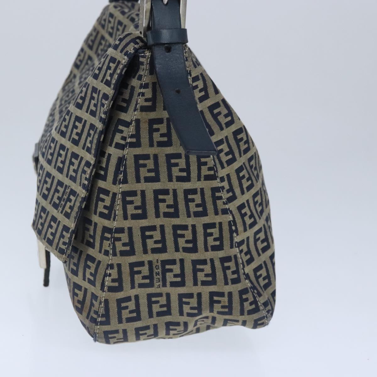 Fendi Mamma Baguette Navy Canvas Shoulder Bag ()