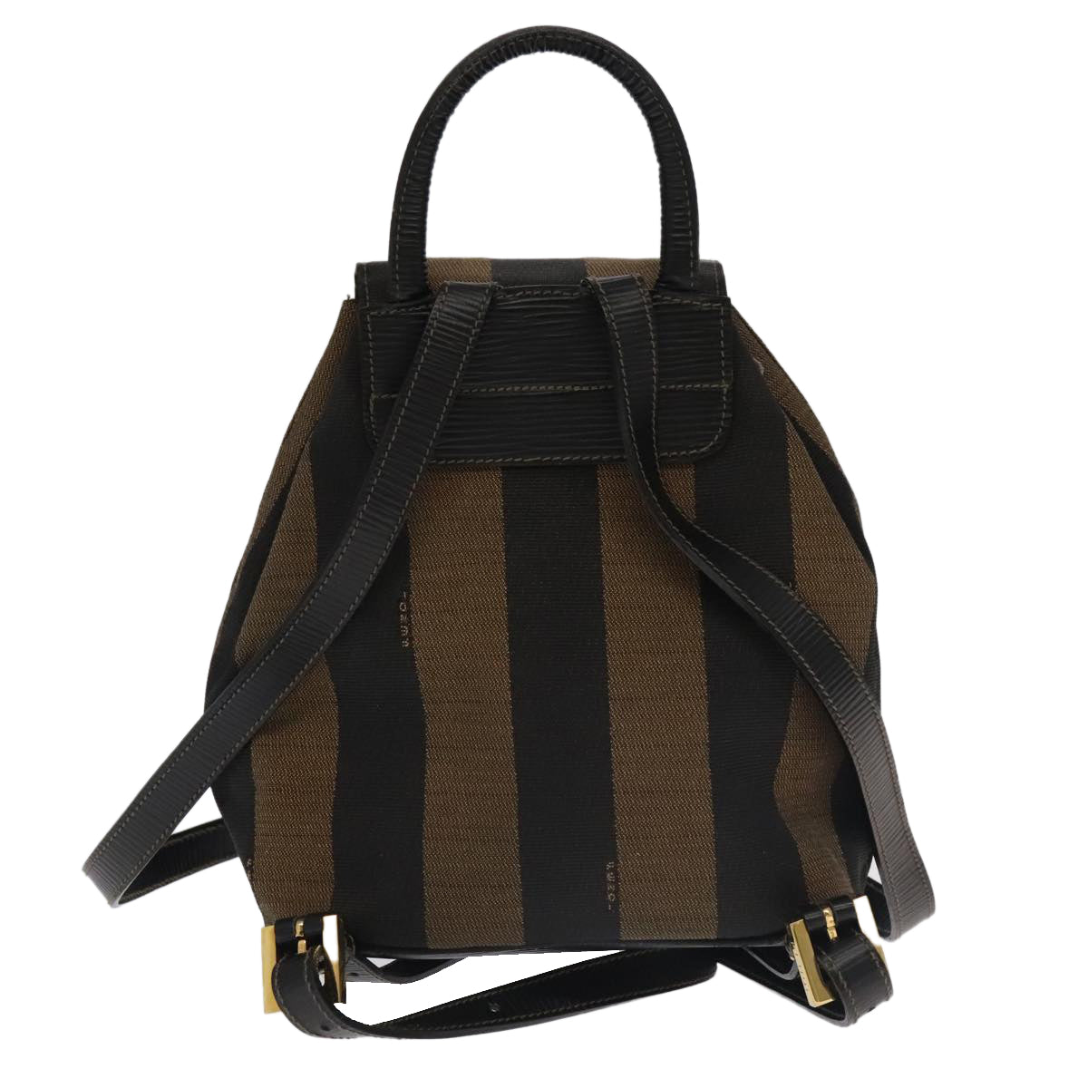 Fendi Pequin Brown Canvas Backpack Bag ()