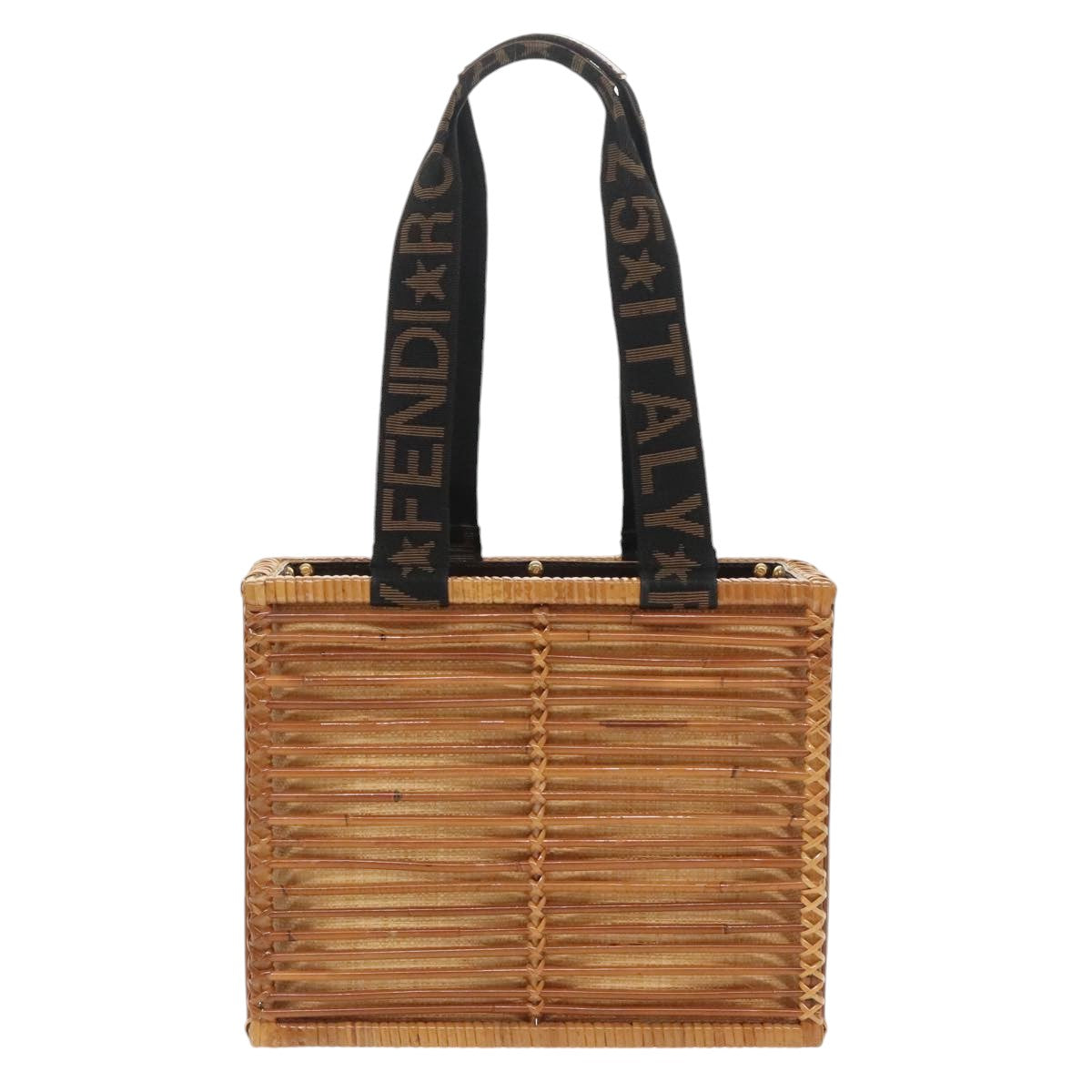 Fendi Basket Beige Wood Handbag ()