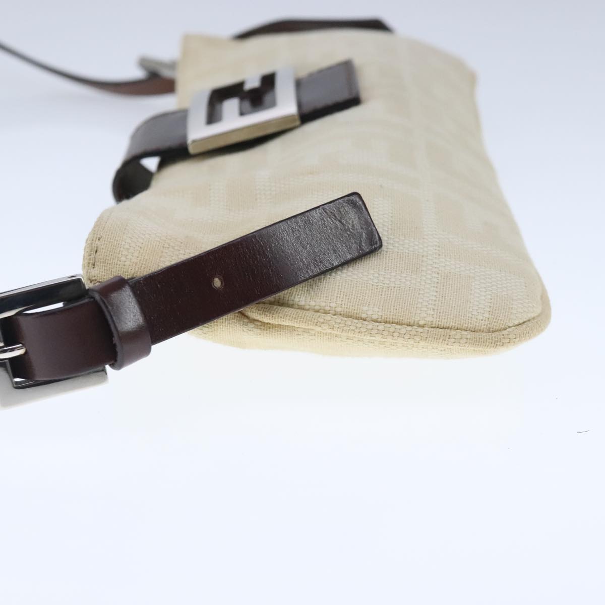 Fendi Baguette Beige Canvas Shoulder Bag ()