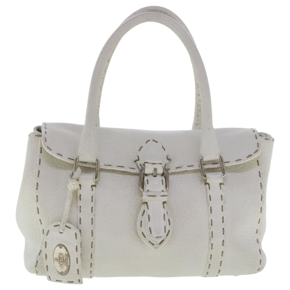 Fendi Selleria White Leather Handbag ()