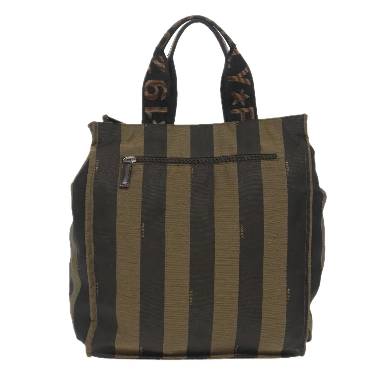 Fendi Pequin Brown Canvas Handbag ()
