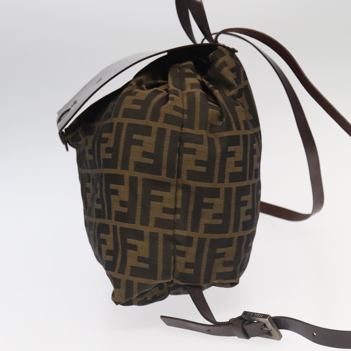 Fendi Brown Canvas Backpack Bag ()