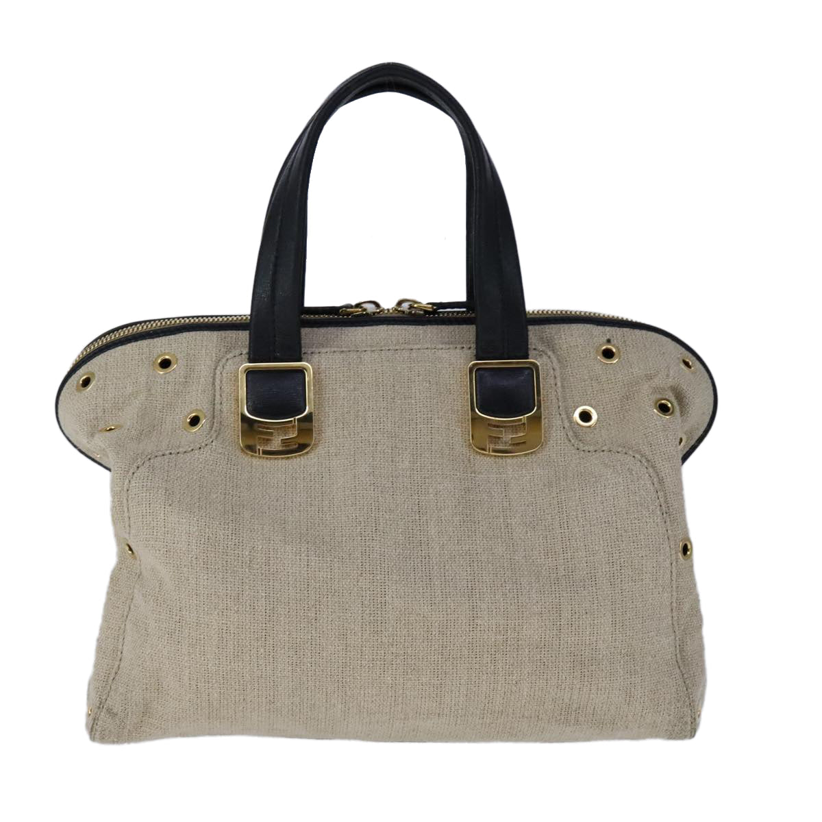 Fendi Chameleon Beige Canvas Handbag ()