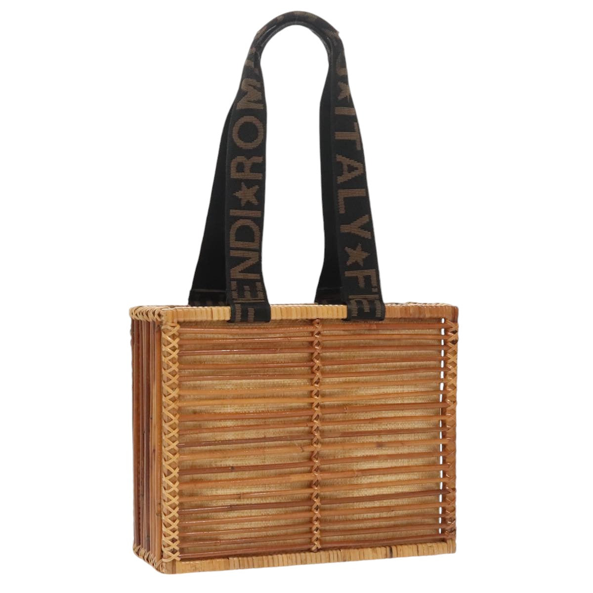 Fendi Basket Beige Wood Handbag ()