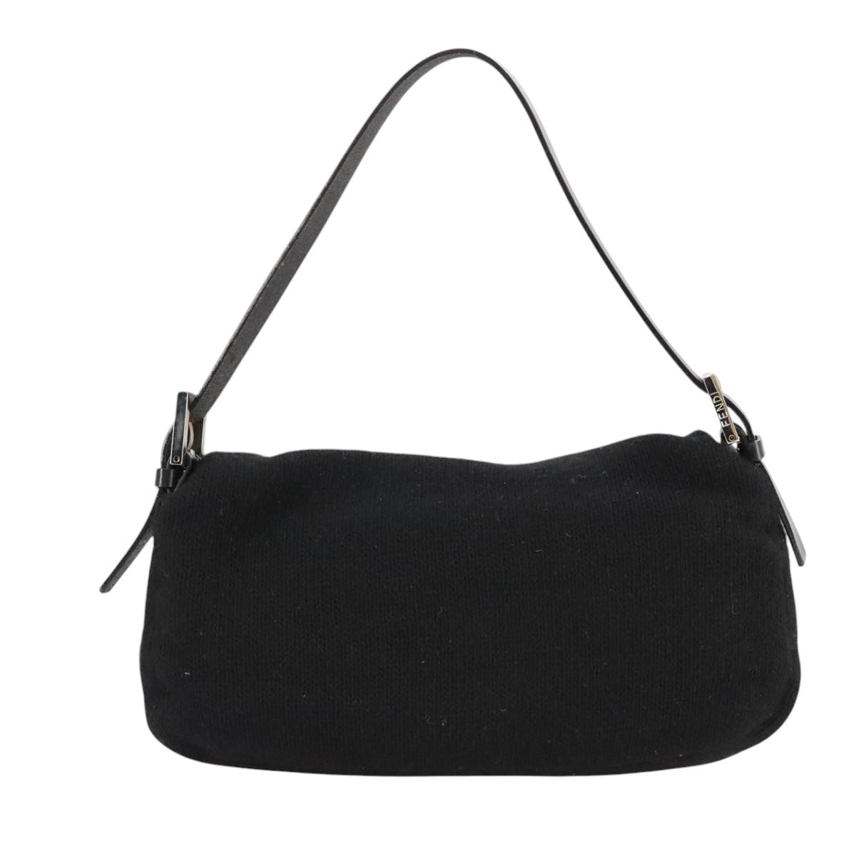 Fendi Mamma Baguette Black Wool Shoulder Bag ()