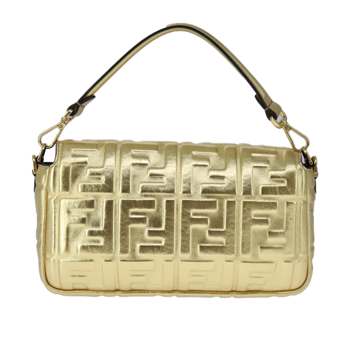 Fendi Baguette Gold Leather Shoulder Bag ()