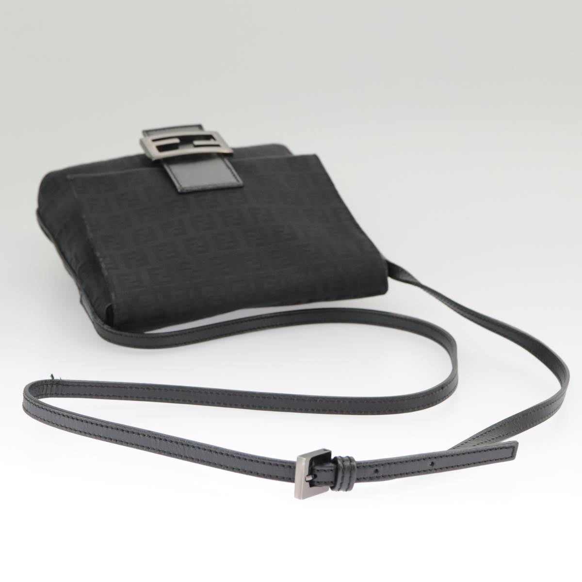 Fendi Mamma Baguette Black Canvas Shoulder Bag ()