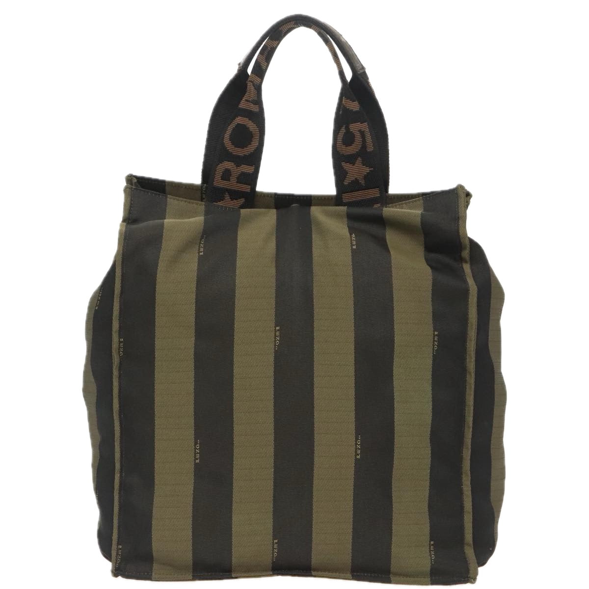 Fendi Pequin Brown Canvas Handbag ()