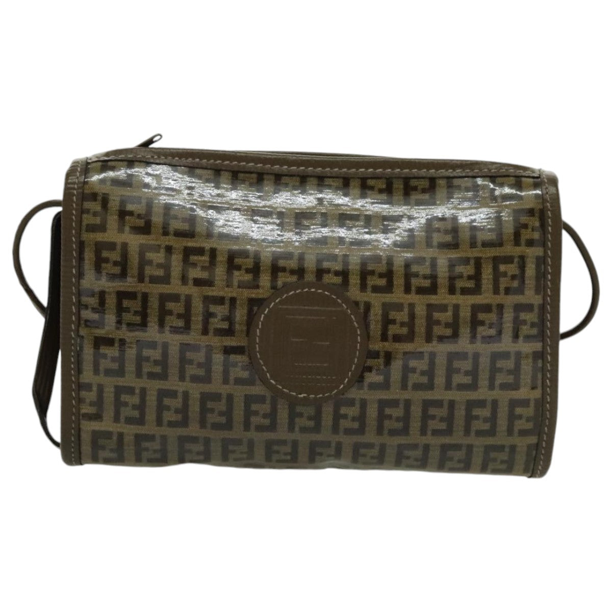Fendi Zucchino Brown Canvas Shoulder Bag ()