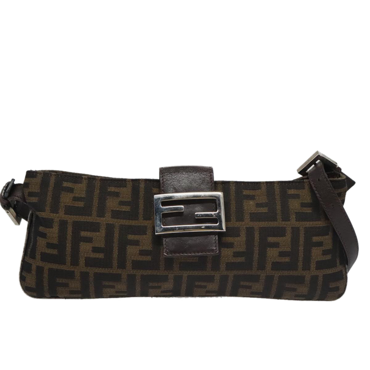 Fendi Mamma Baguette Brown Canvas Shoulder Bag ()