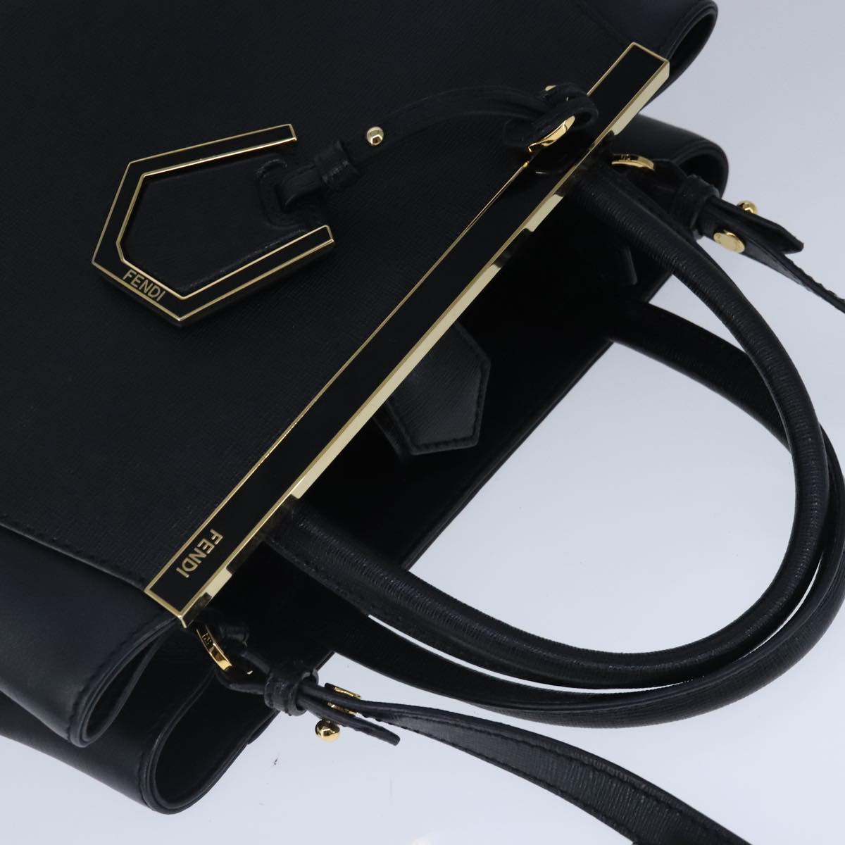 Fendi 2Jours Black Leather Handbag ()