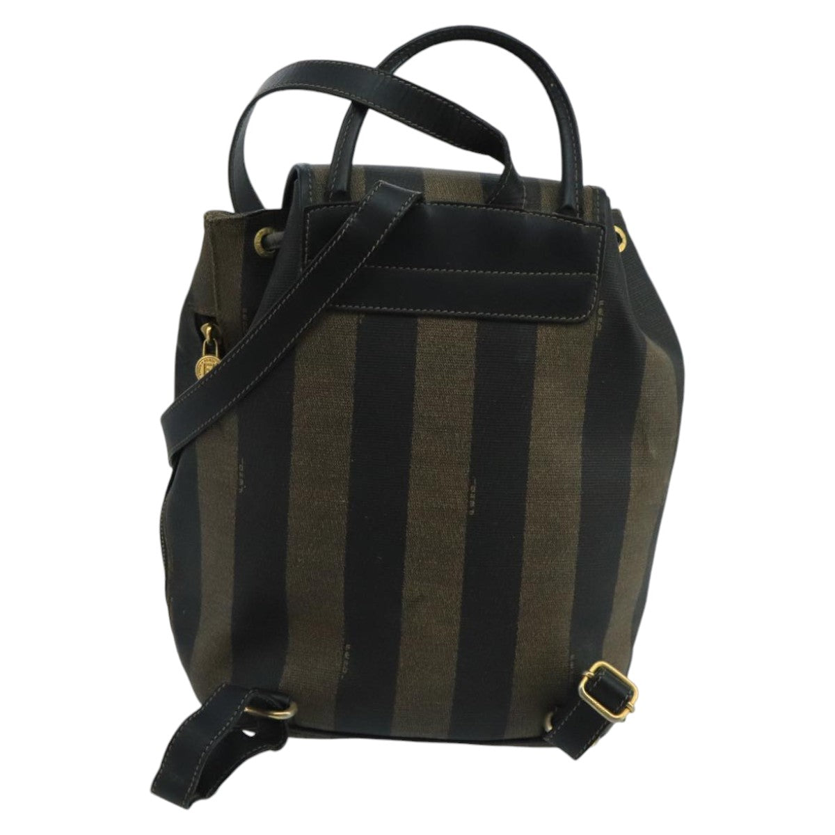 Fendi Pequin Brown Canvas Backpack Bag ()