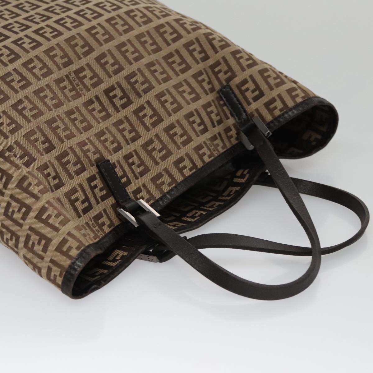 Fendi Zucchino Brown Canvas Handbag ()
