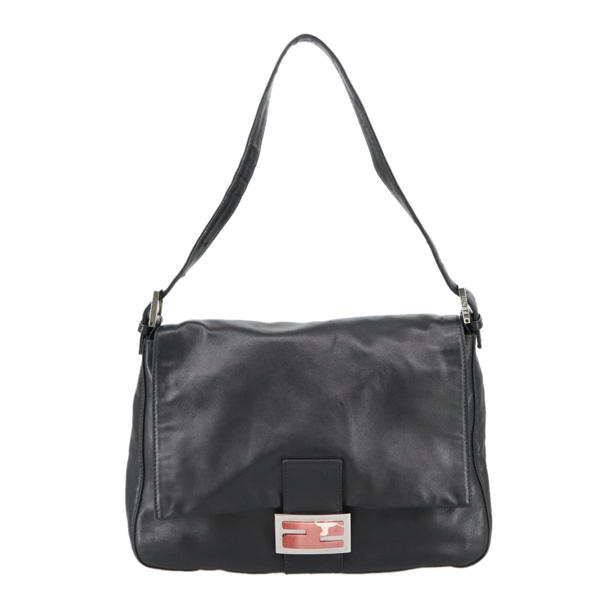 Fendi Mamma Baguette Black Leather Shoulder Bag ()
