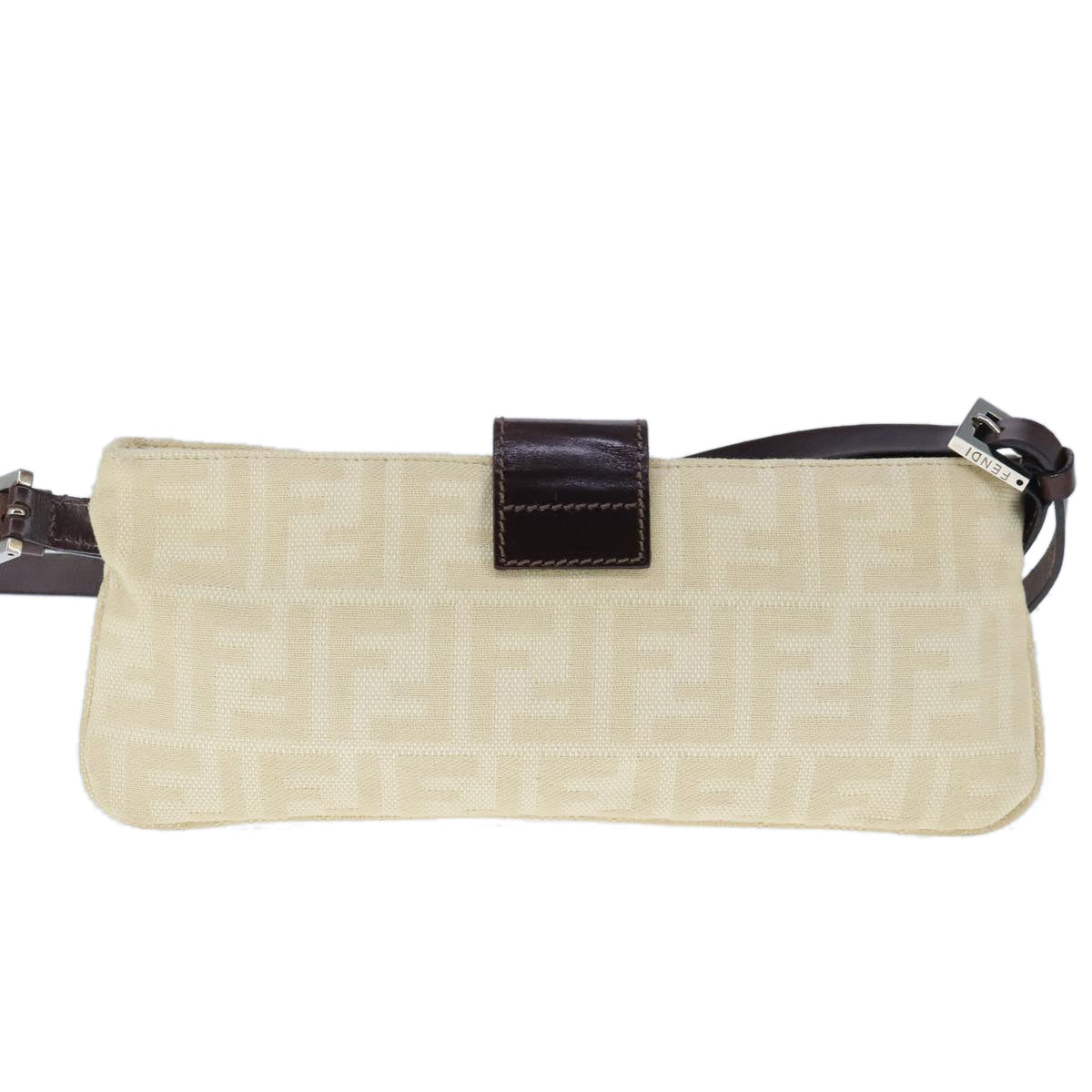 Fendi Baguette Beige Canvas Shoulder Bag ()