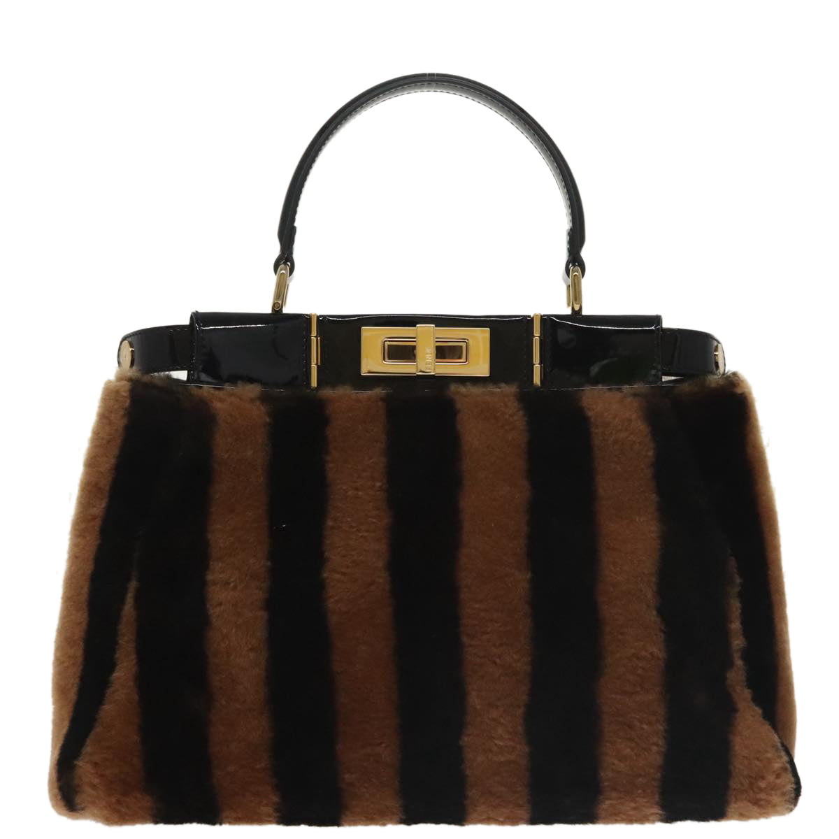 Fendi Peekaboo Brown Fur Handbag ()